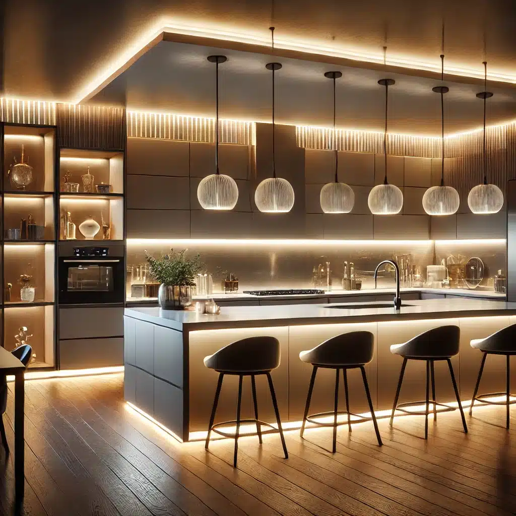 iluminación cocina moderna