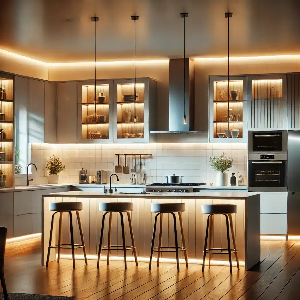 iluminación cocina moderna