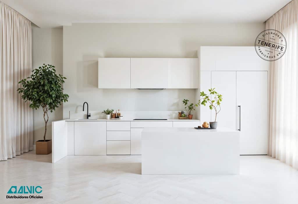 cocinas tenerife color blanco y moderna