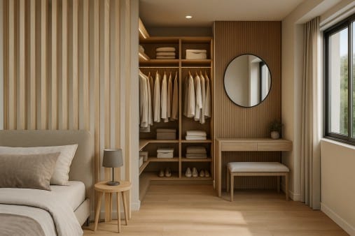 Habitación con vestidor: ideas, medidas y soluciones para integrarlo en tu dormitorio