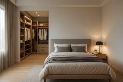 habitación con vestidor